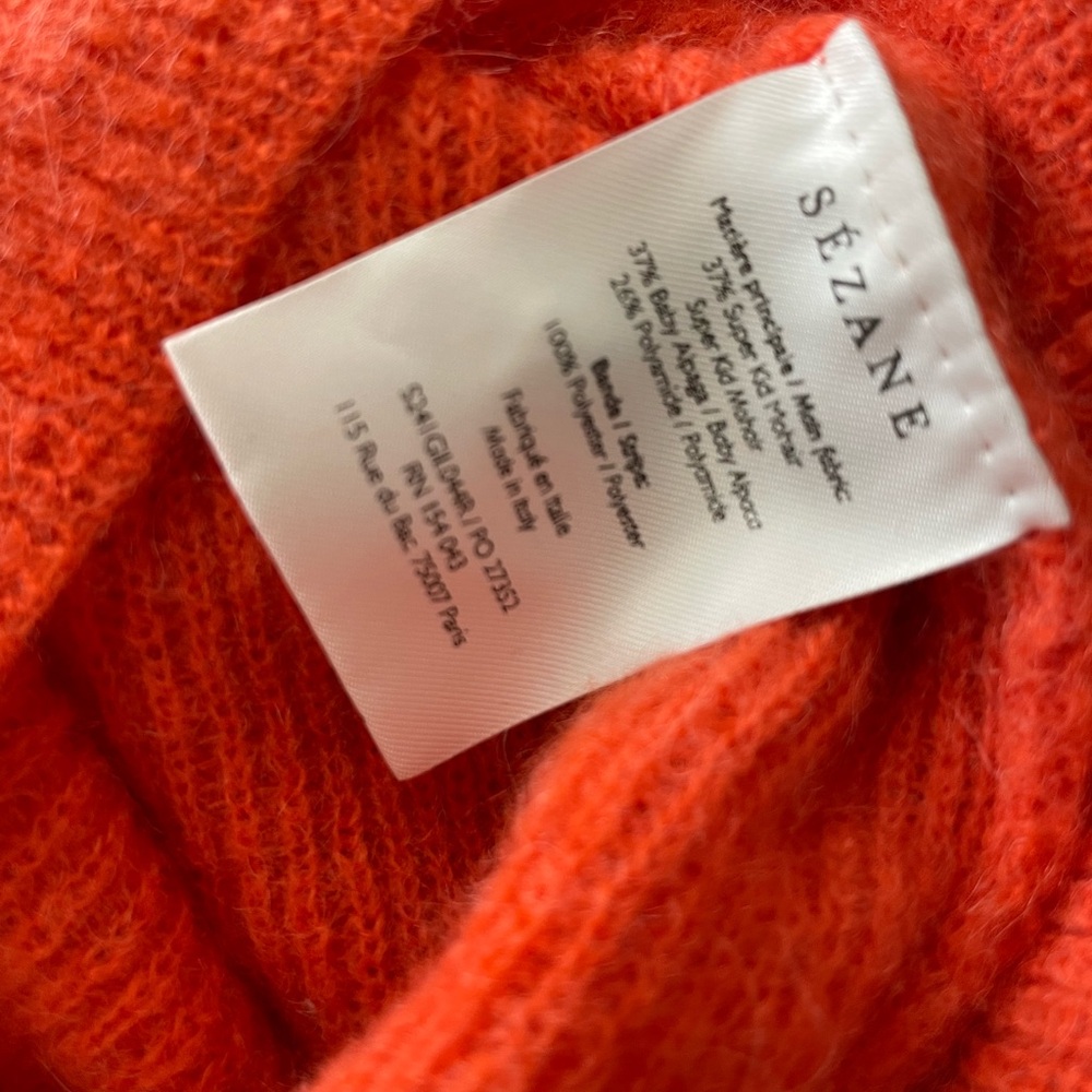 Sézane Barry Cardigan NWT in Tangerine XXS - Picture 8 of 9